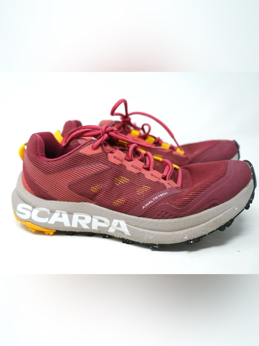 Scarpa Women's Spin Planet Deep Red/Saffron Trail Running Shoes Sz 8